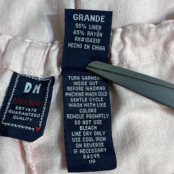 Vintage Derek Heart Pajama Lounge “Initialed S” Pants |L - Picture 16 of 16